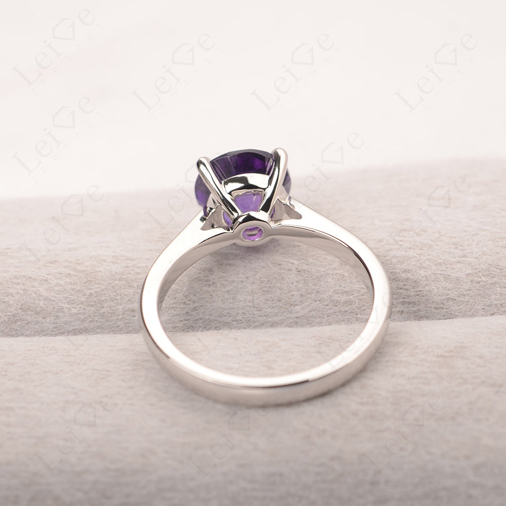 Amethyst Cathedral Solitaire Engagement Ring