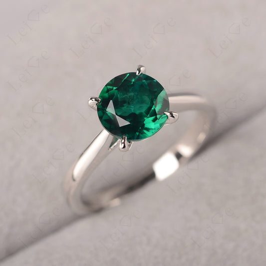 Emerald Cathedral Solitaire Engagement Ring
