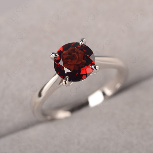 Garnet Cathedral Solitaire Engagement Ring
