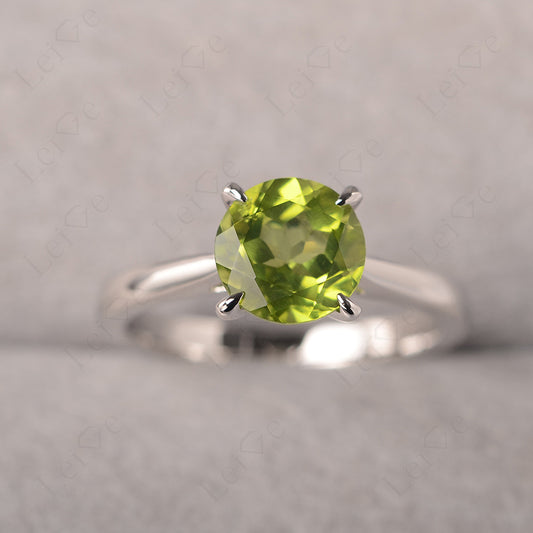 Peridot Cathedral Solitaire Engagement Ring