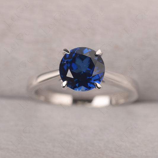 Sapphire Cathedral Solitaire Engagement Ring