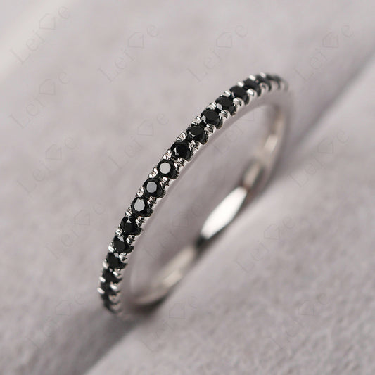 Black Spinel Eternity Ring Silver