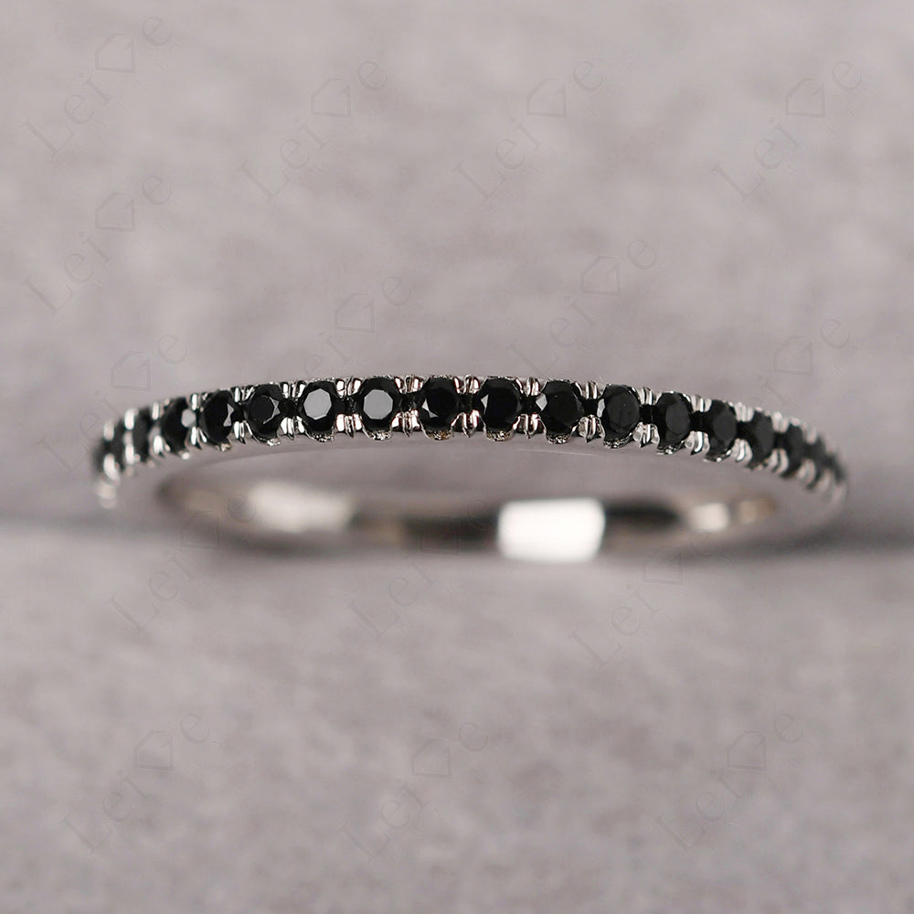 Black Spinel Eternity Ring Silver