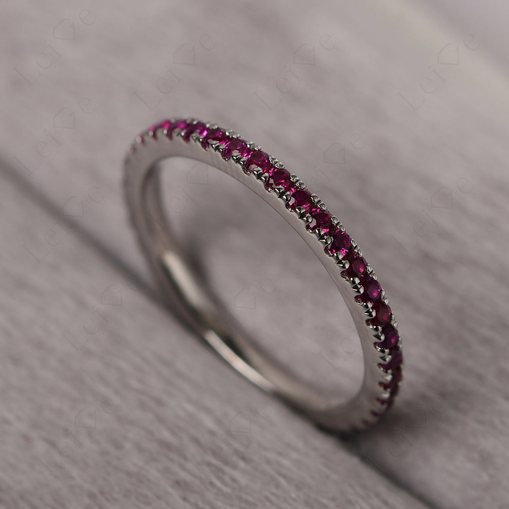 Ruby Eternity Ring Silver