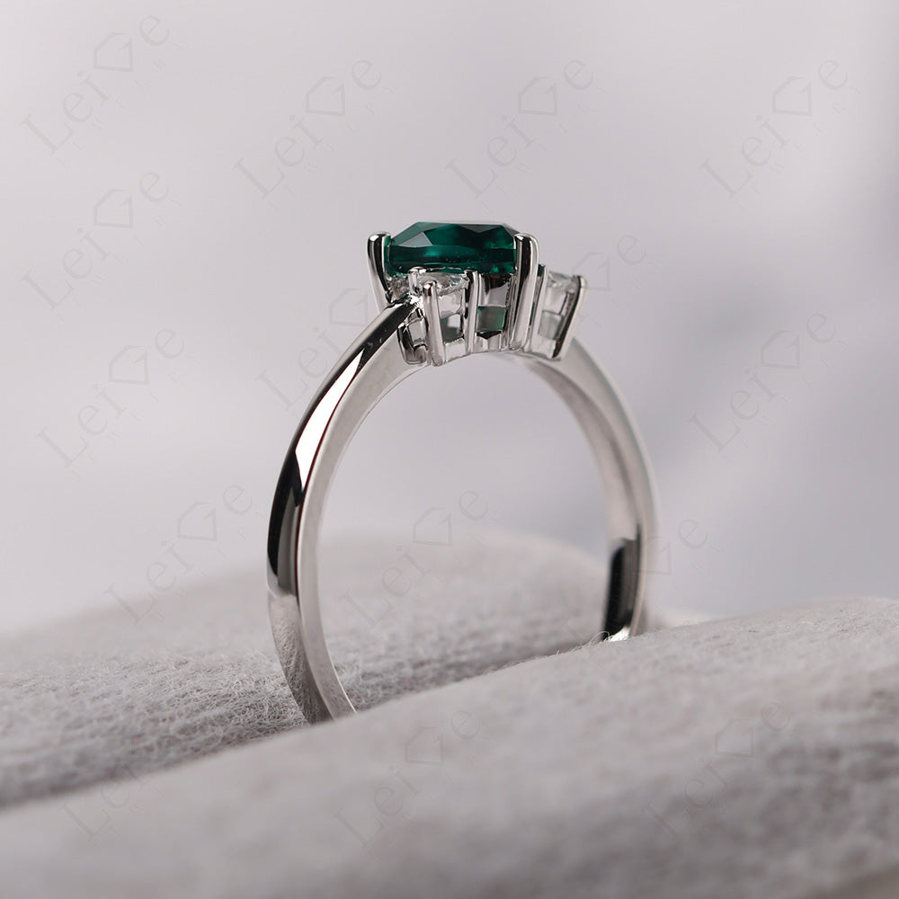 Six Point Star Ring Emerald Wedding Ring