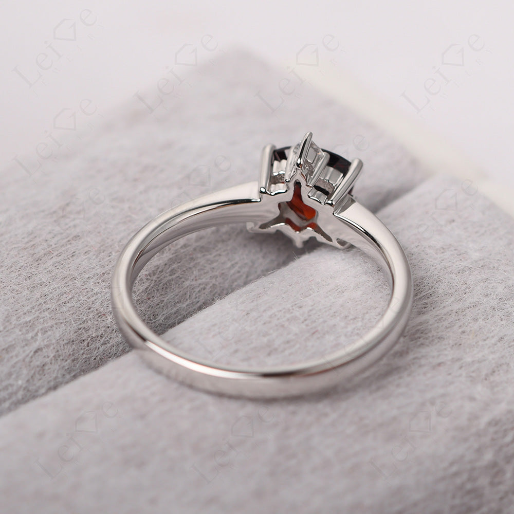 Six Point Star Ring Garnet Wedding Ring