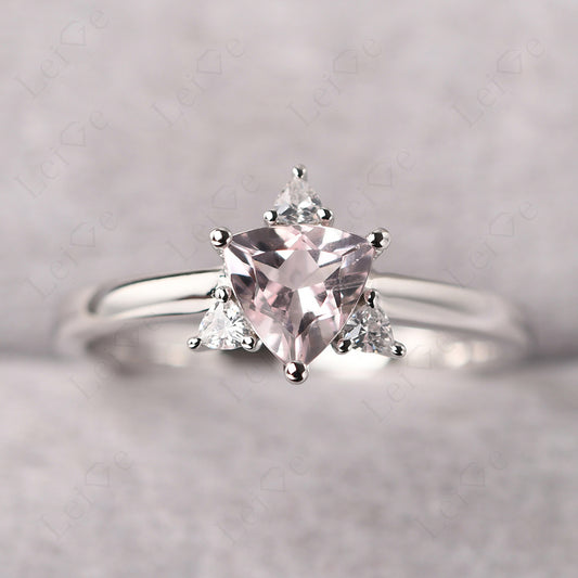 Six Point Star Ring Morganite Wedding Ring
