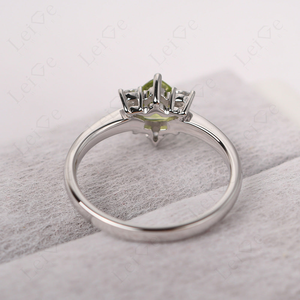 Six Point Star Ring Peridot Wedding Ring
