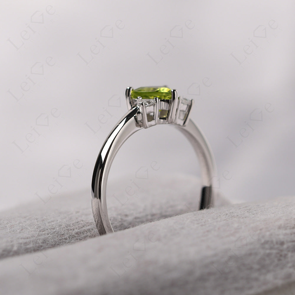 Six Point Star Ring Peridot Wedding Ring