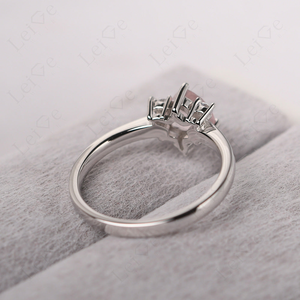 Six Point Star Ring Rose Quartz Wedding Ring