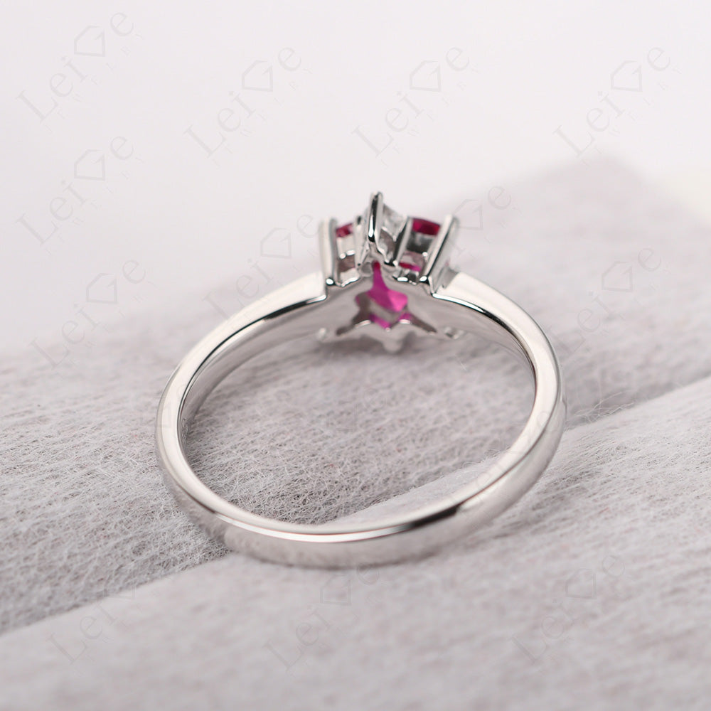 Six Point Star Ring Ruby Wedding Ring