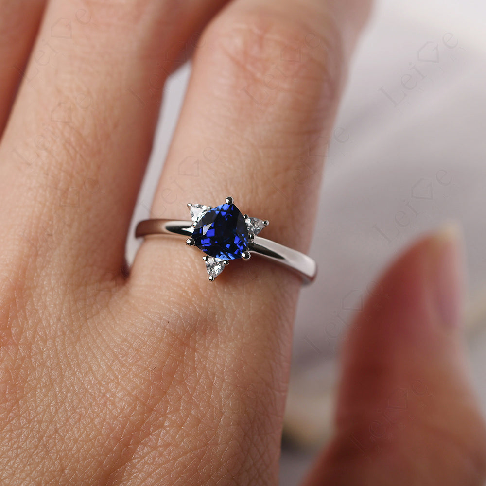 Six Point Star Ring Sapphire Wedding Ring
