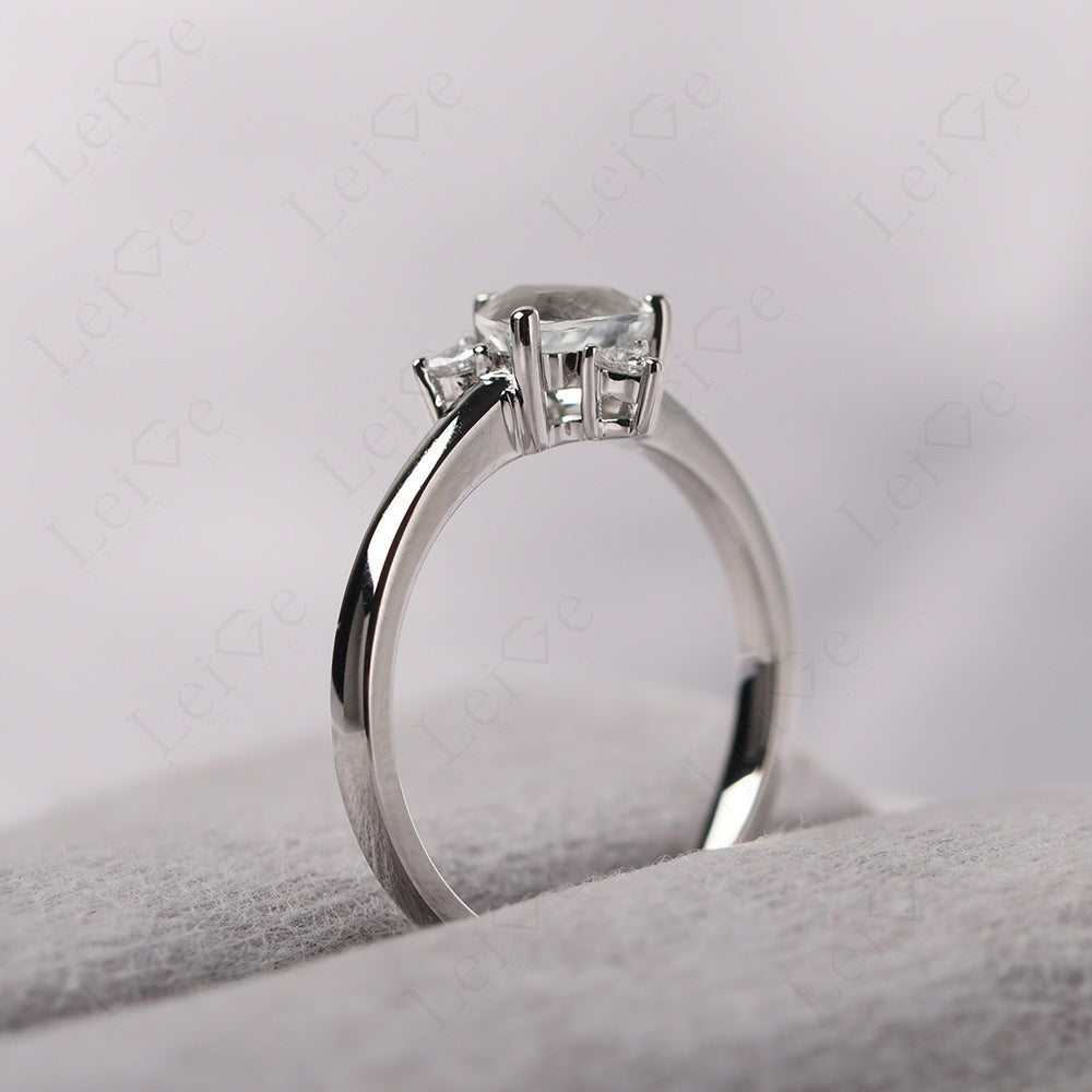 Six Point Star Ring White Topaz Wedding Ring