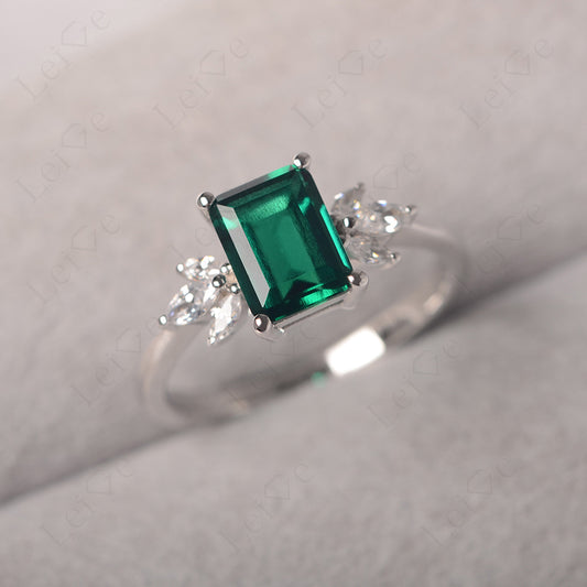 Emerald Ring Emerald Cut Wedding Ring Gold