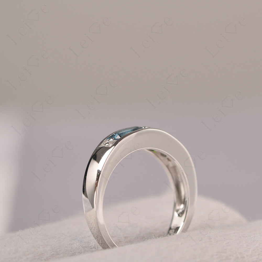 Oval Cut Diopside And London Blue Topaz Toi Et Moi Wide Band Ring