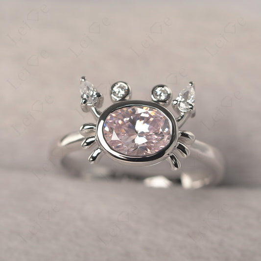 Oval Shape Bezel Set Cubic Zirconia Crab Rings