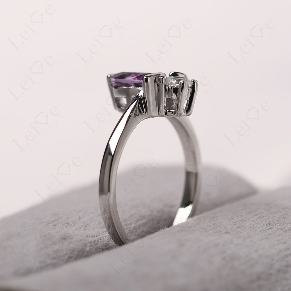 Amethyst Wedding Ring Bee Ring Sterling Silver