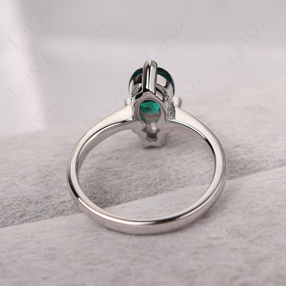 Emerald Wedding Ring Bee Ring Sterling Silver