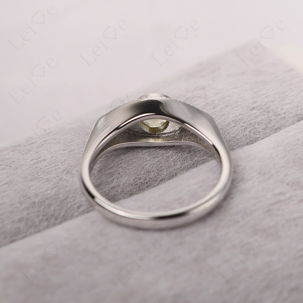 Lemon Quartz Ring Evil Eye Ring Yellow Gold