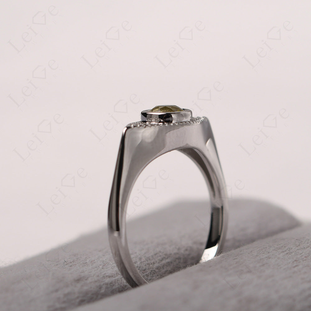 Lemon Quartz Ring Evil Eye Ring Yellow Gold