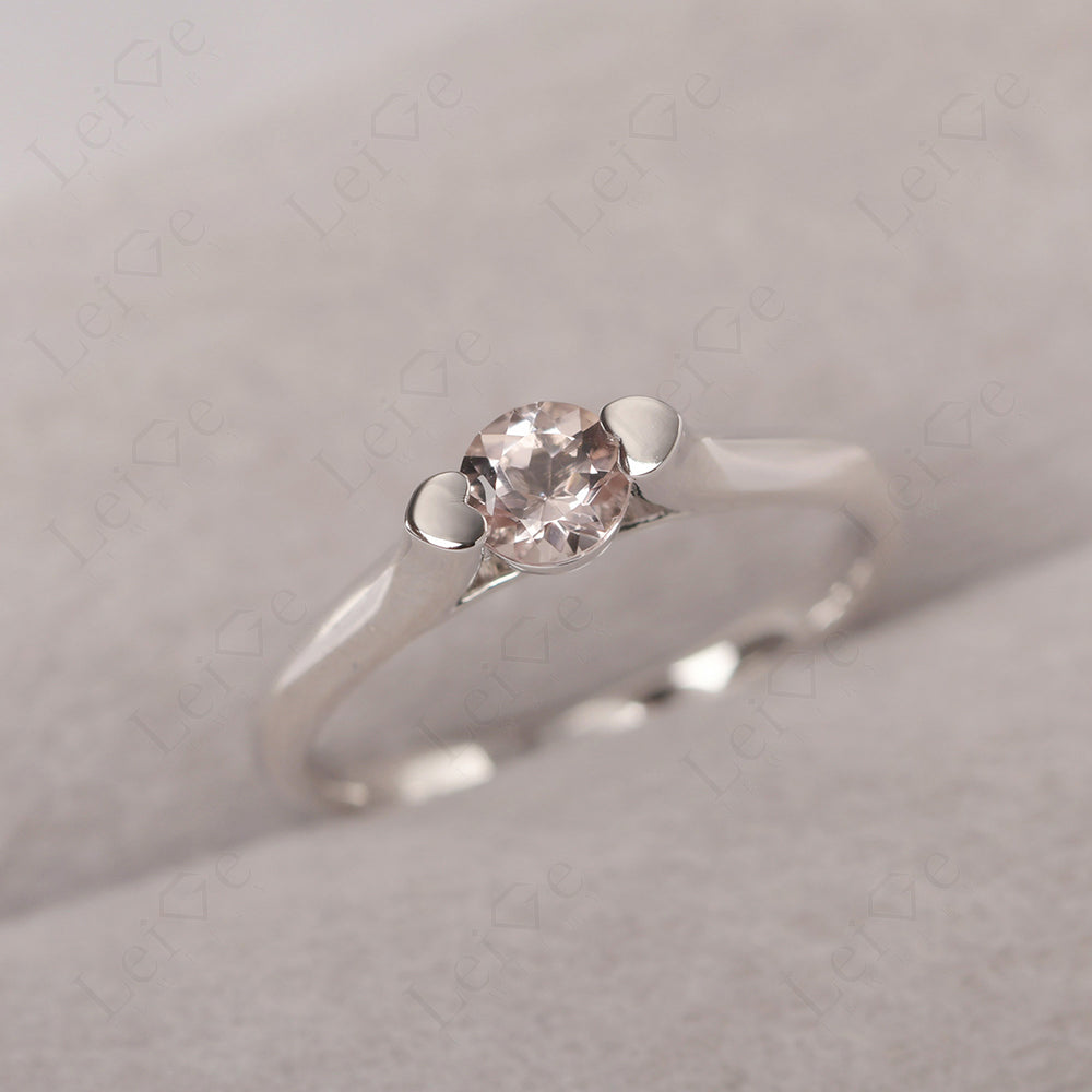 Dainty Morganite Ring Solitaire Engagement Ring