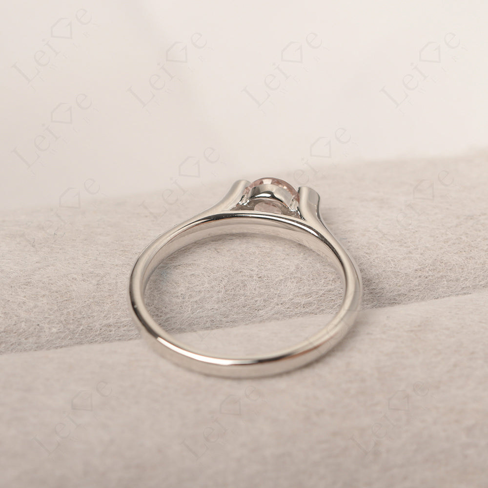 Dainty Morganite Ring Solitaire Engagement Ring