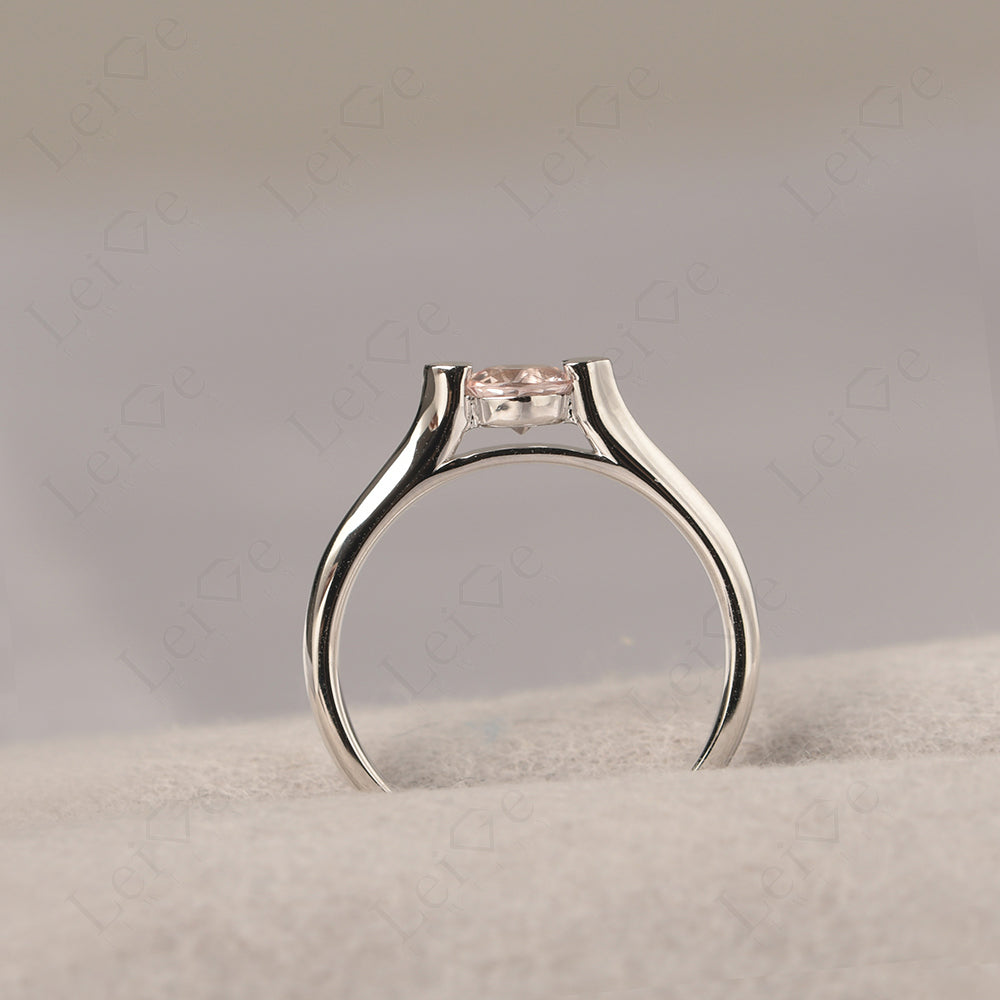 Dainty Morganite Ring Solitaire Engagement Ring