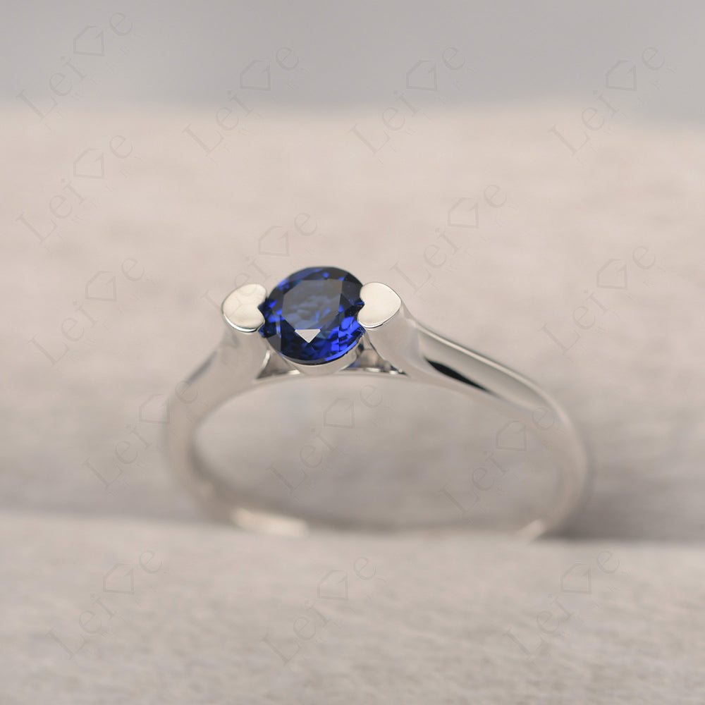 Dainty Sapphire Ring Solitaire Engagement Ring