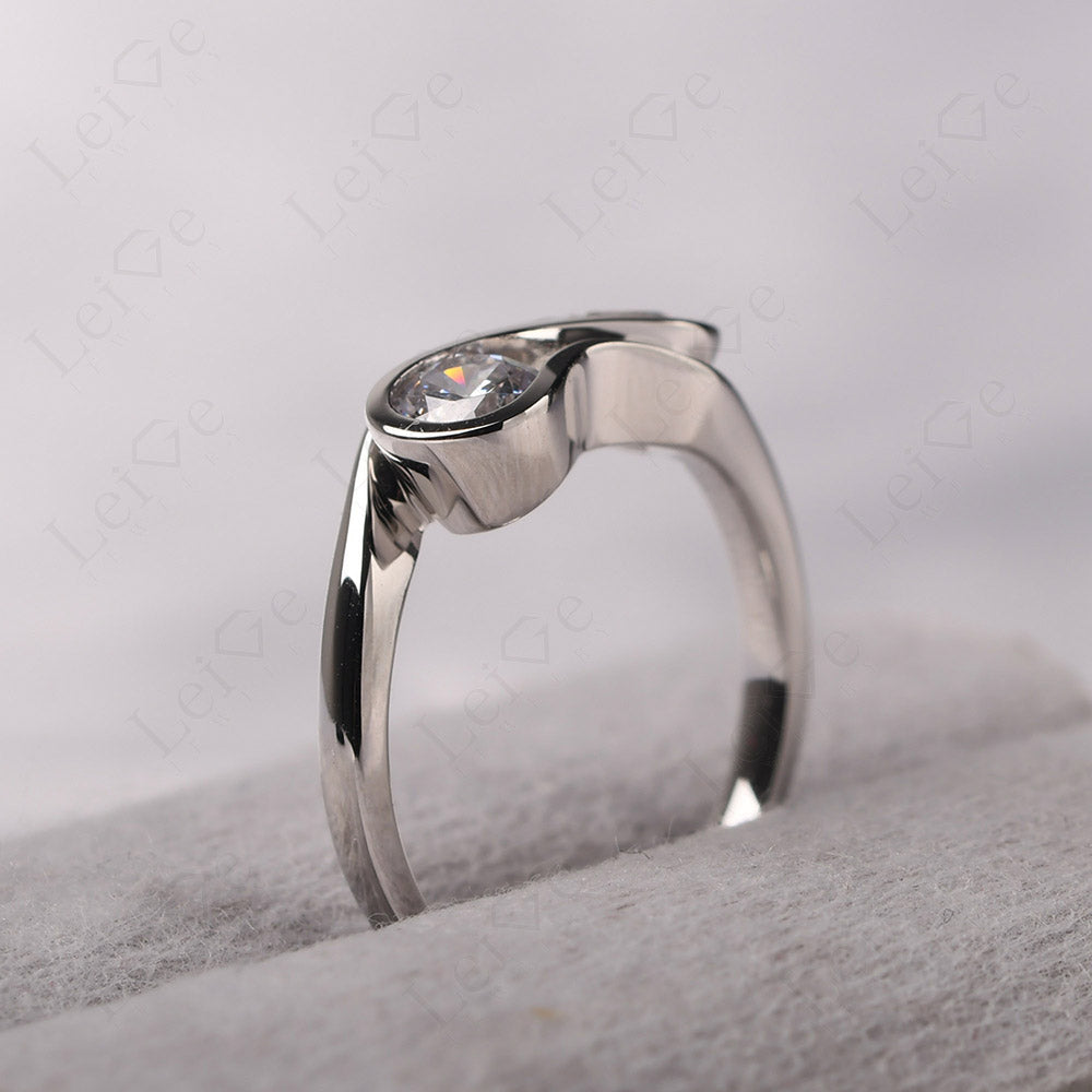 Cubic Zirconia Ring Double Stone Engagement Ring