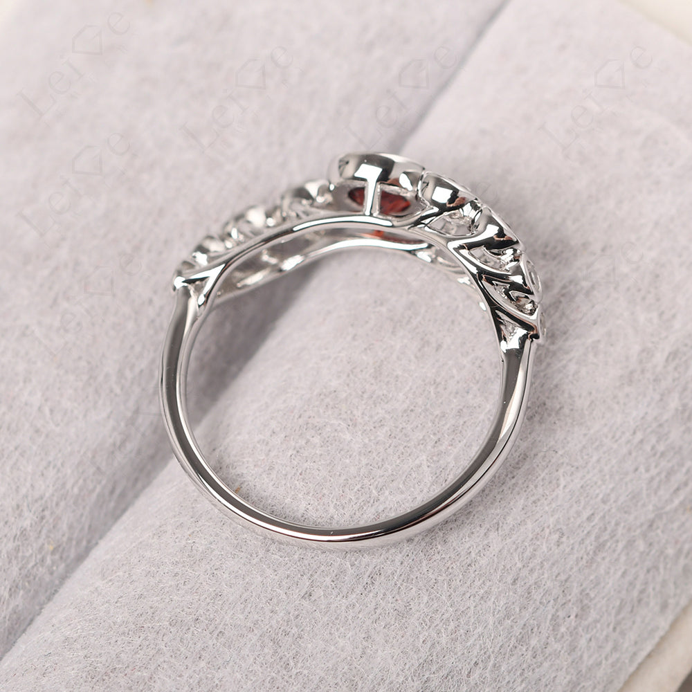 Twisted Multi Stone Garnet Ring