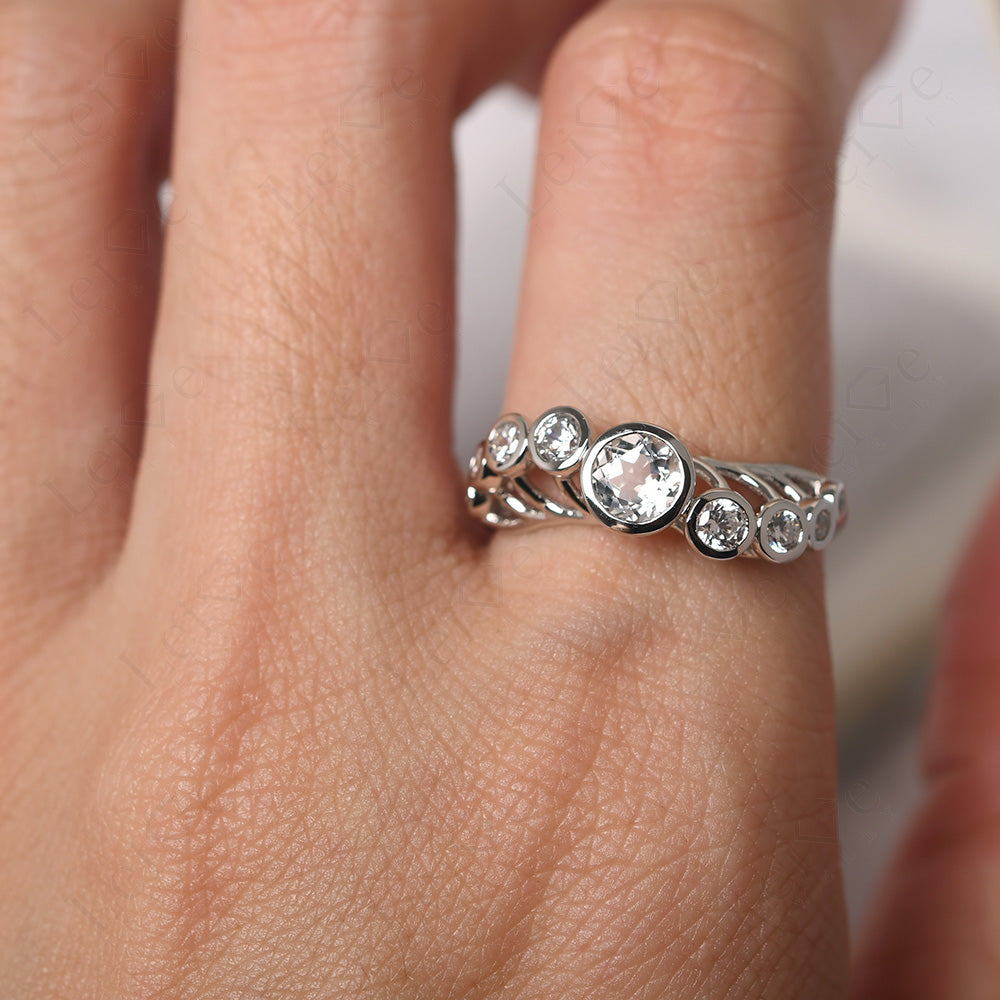 Twisted Multi Stone White Topaz Ring