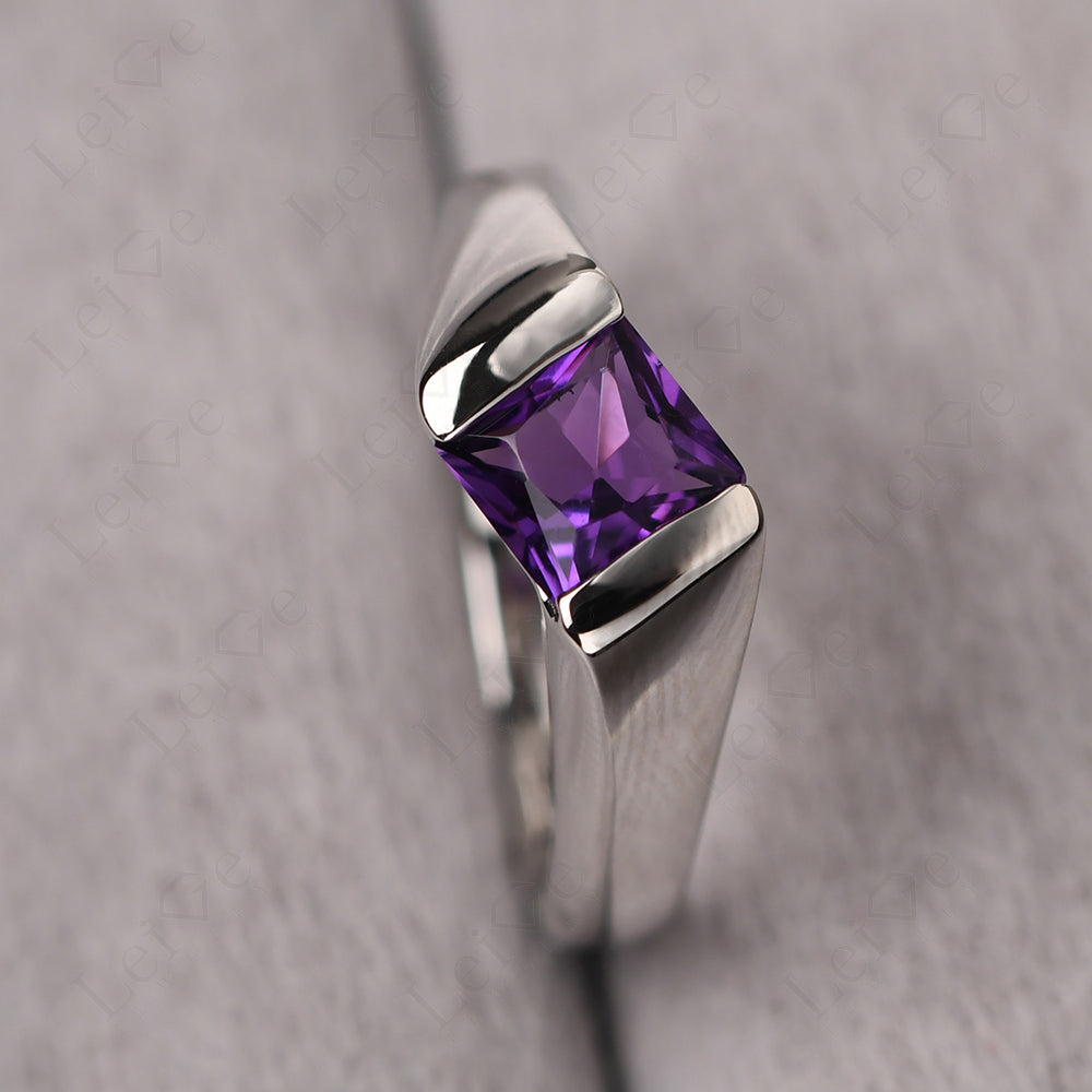 Mens Amethyst Ring Sterling Silver