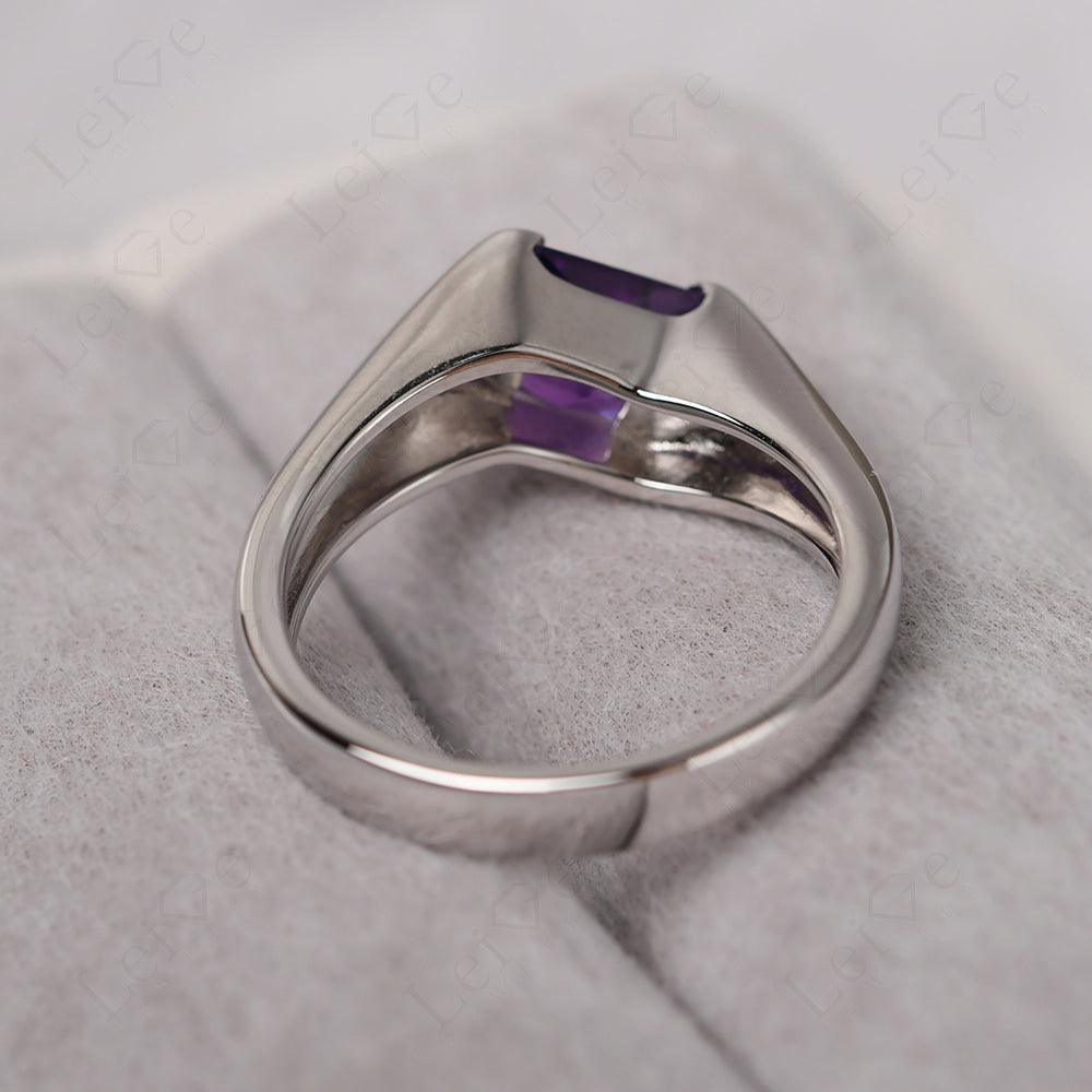 Mens Amethyst Ring Sterling Silver