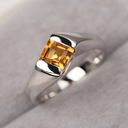Mens Citrine Ring Sterling Silver
