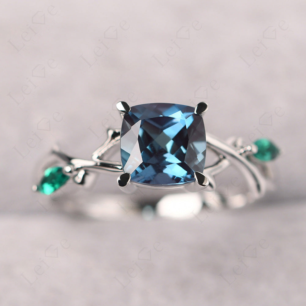 Cushion Cut Alexandrite Ring