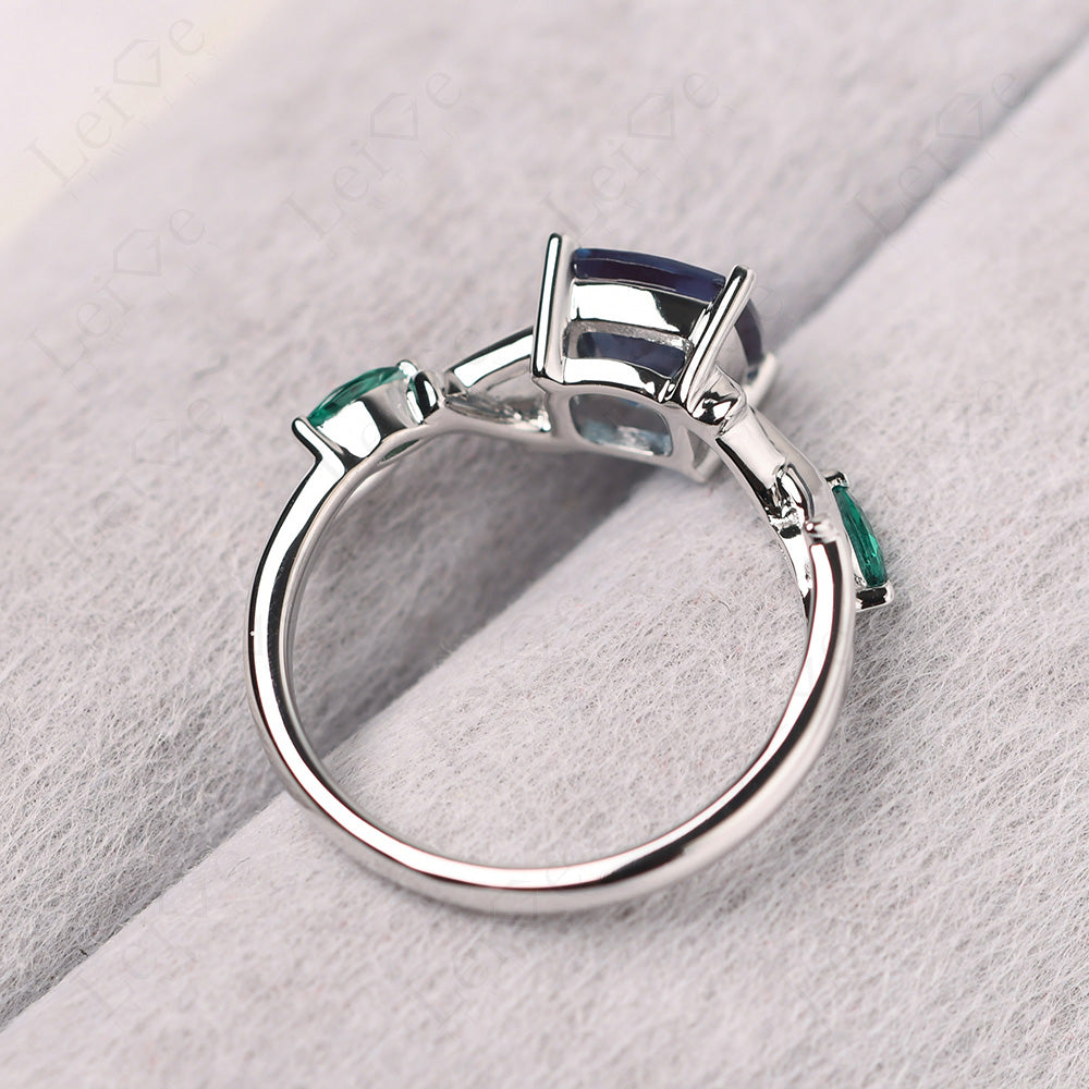 Cushion Cut Alexandrite Ring