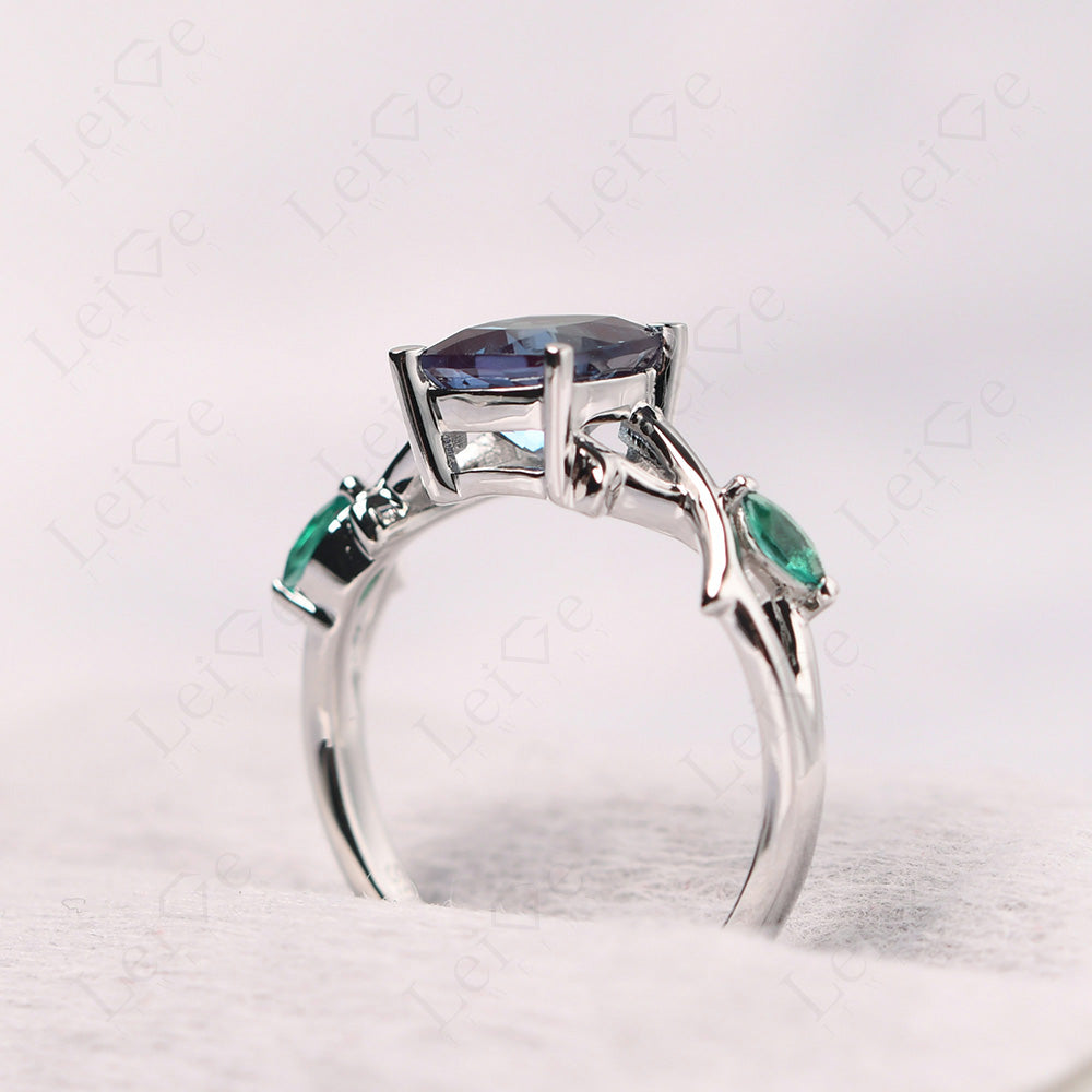 Cushion Cut Alexandrite Ring