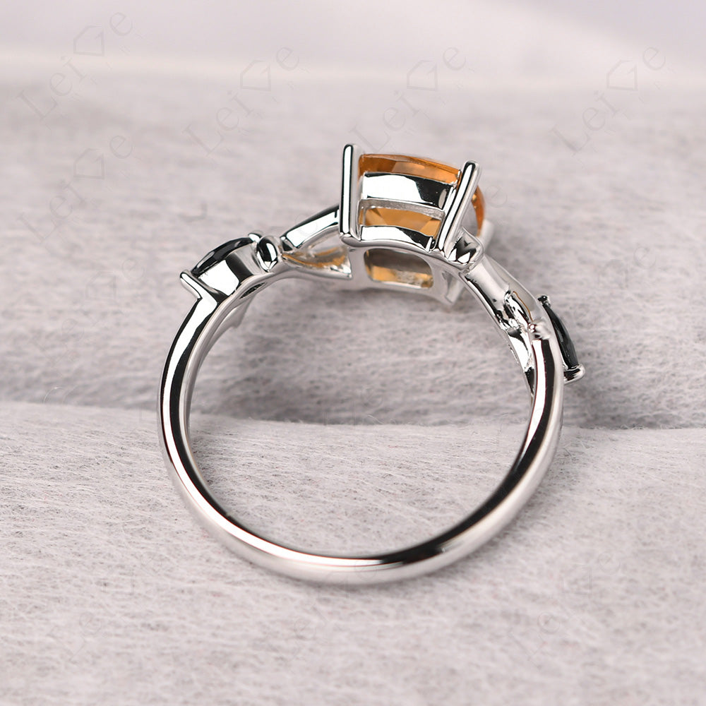 Cushion Cut Citrine Ring