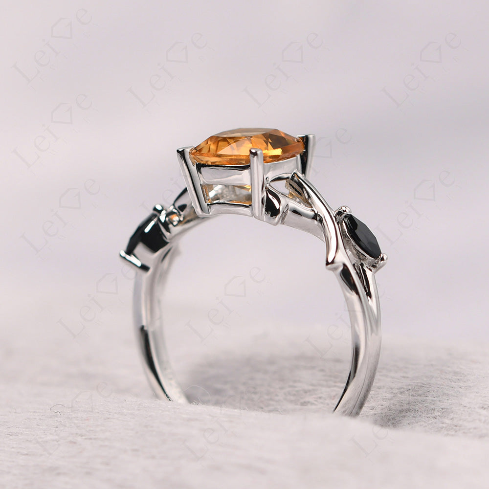 Cushion Cut Citrine Ring