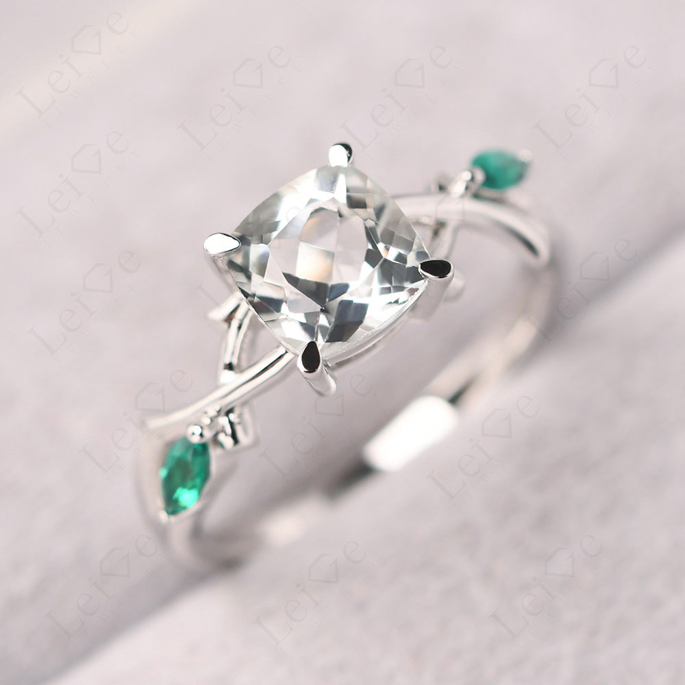 Cushion Cut White Topaz Ring