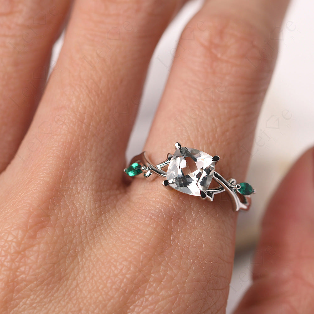 Cushion Cut White Topaz Ring