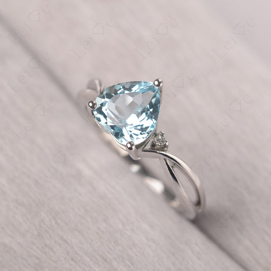 Heart Cut Sky Blue Topaz Ring