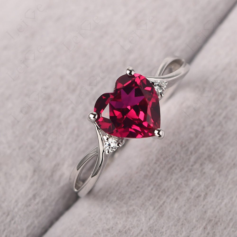 Heart Cut Ruby Ring