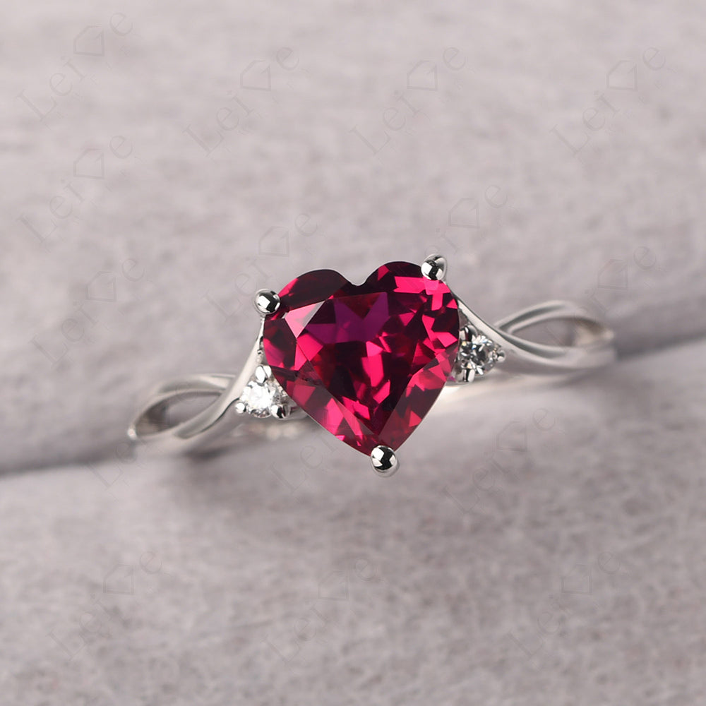 Heart Cut Ruby Ring