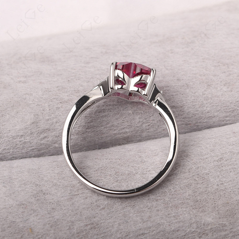 Heart Cut Ruby Ring