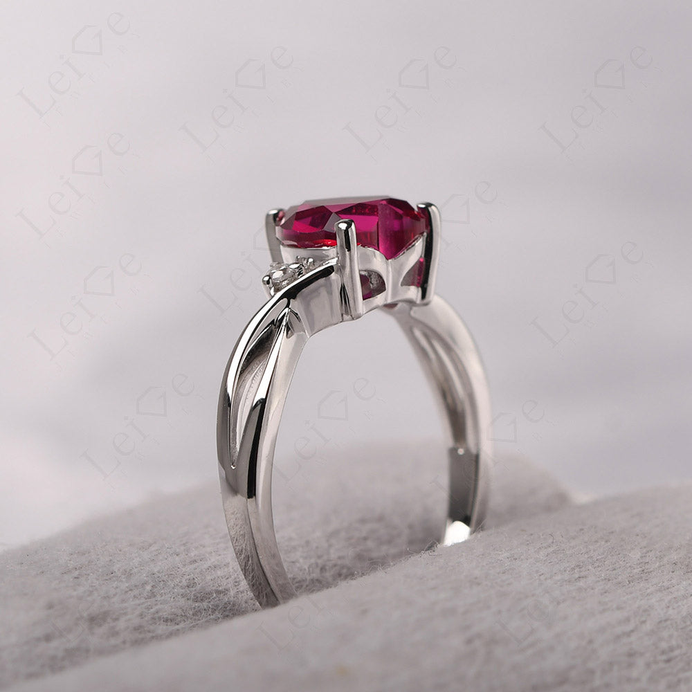 Heart Cut Ruby Ring