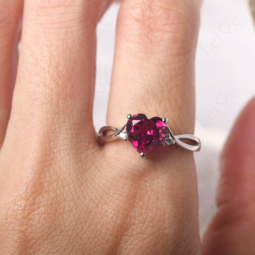 Heart Cut Ruby Ring
