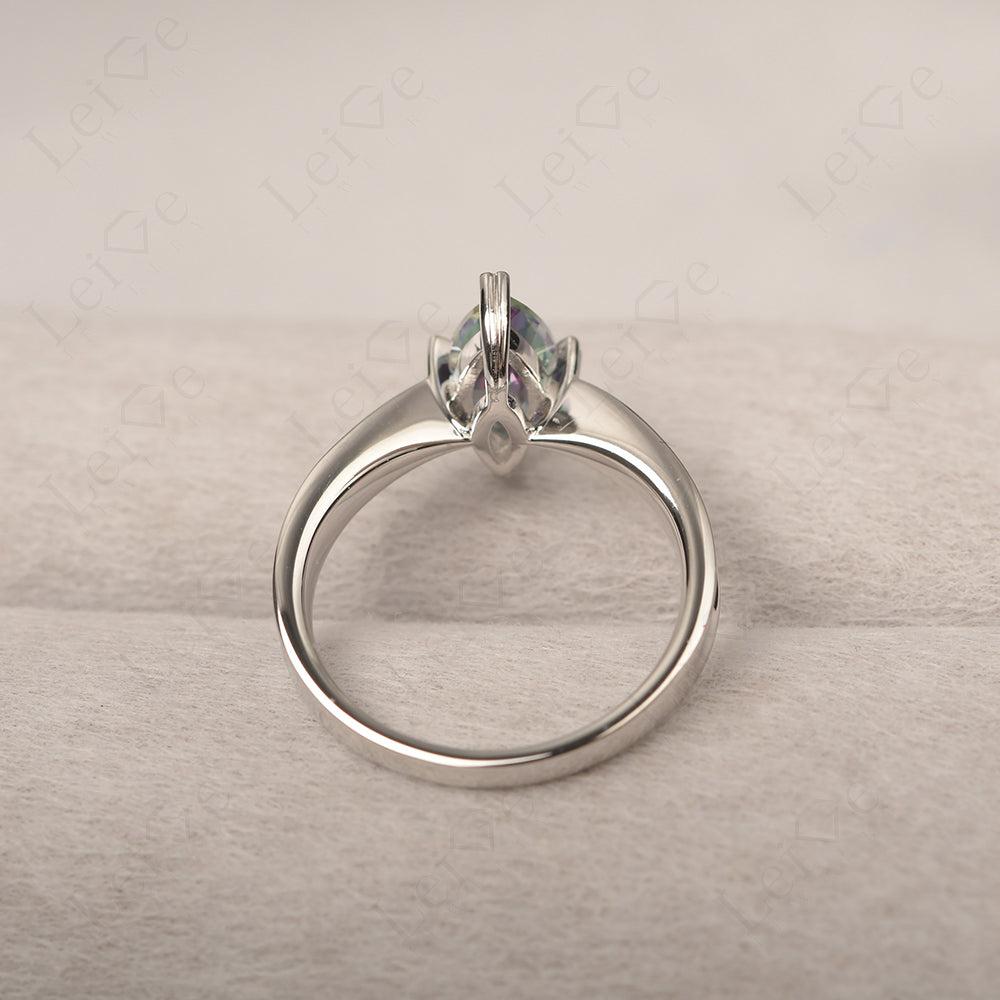 Mystic Topaz Wedding Ring Marquise Solitaire Ring