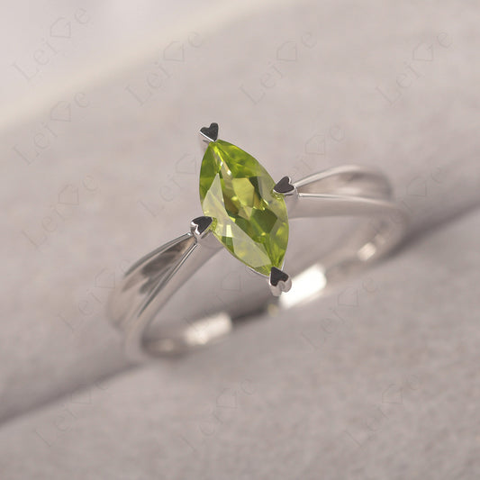 Peridot Wedding Ring Marquise Solitaire Ring