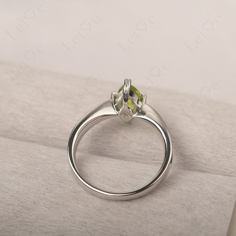 Peridot Wedding Ring Marquise Solitaire Ring
